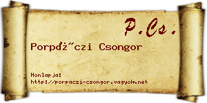 Porpáczi Csongor névjegykártya