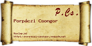 Porpáczi Csongor névjegykártya
