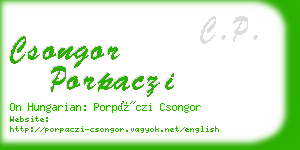 csongor porpaczi business card